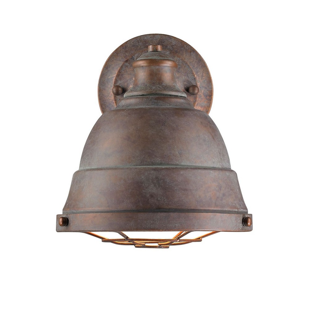 Golden Lighting-7312-1W CP-Bartlett - 1 Light Wall Sconce in Traditional style - 10.25 Inches high by 9.25 Inches wide Copper Patina  Copper Patina Finish